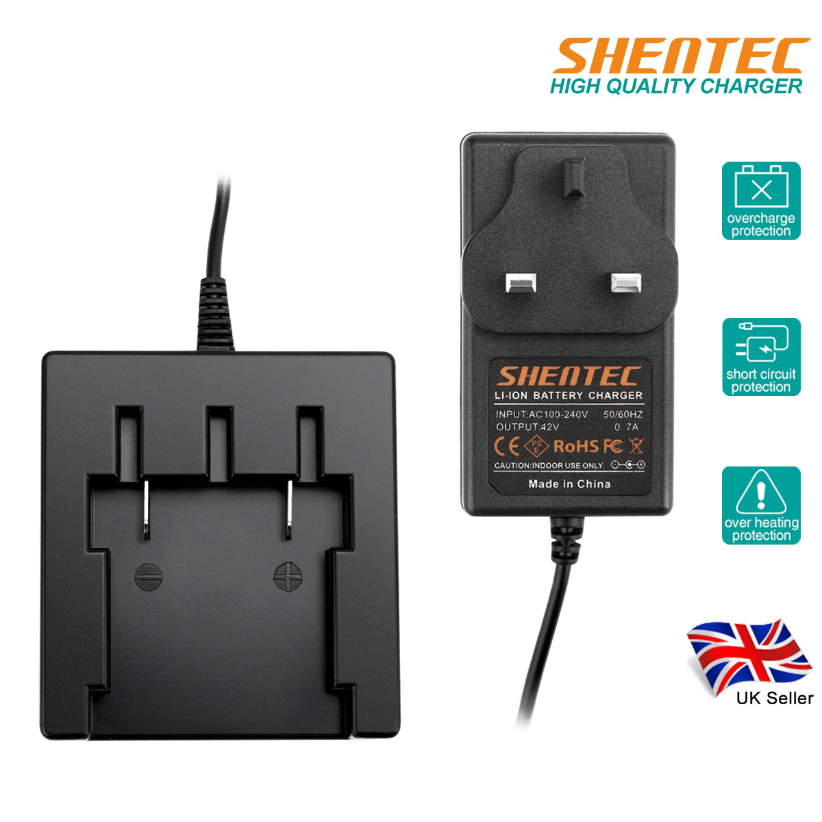 SHENTEC 40V Li-ion Battery Charger for GreenWorks 29472 29282 24252 29462 21332