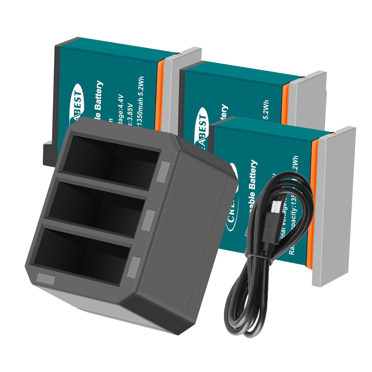 3x 1350mAh Battery+3 Channel Fast Charger USB For DJI Osmo AB1 P01 PT1 Action