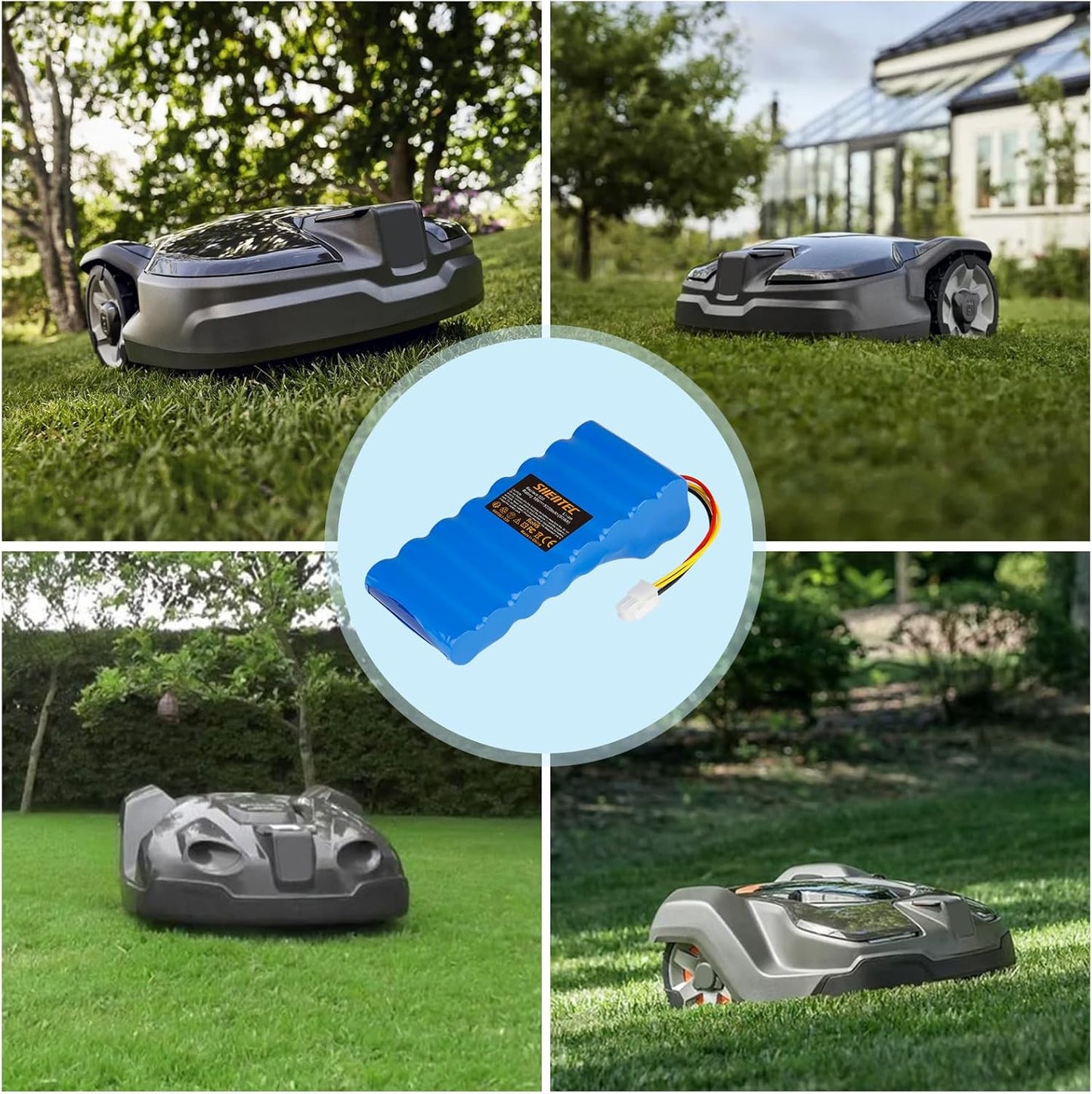 SHENTEC 18V 5000mAh Li-ion Battery for Husqvarna Automower 320/430X/440/450X/520/550 589 58 52-01/589 58 57-01/588 14 64-01/588 14 64-02