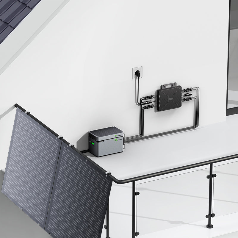 Balcony Power Station 800W Flexible Solar Kit With 4 x 200 W Solar Panel & Inverter 800W,1600W Smart Hub &1024WH Power Box