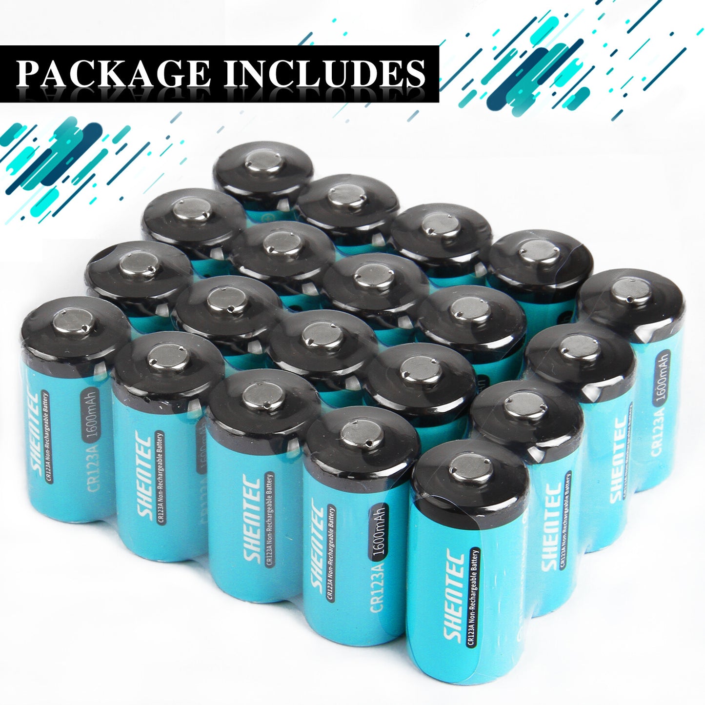SHENTEC 20x 3V 1600mAh 123 CR123 CR123A Lithium Battery For DL123A Photo Camera