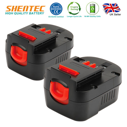 SHENTEC 2x 12V 4.0Ah Ni-MH Battery For Firestorm FS120B FSB12 Decker A1712 A12EX
