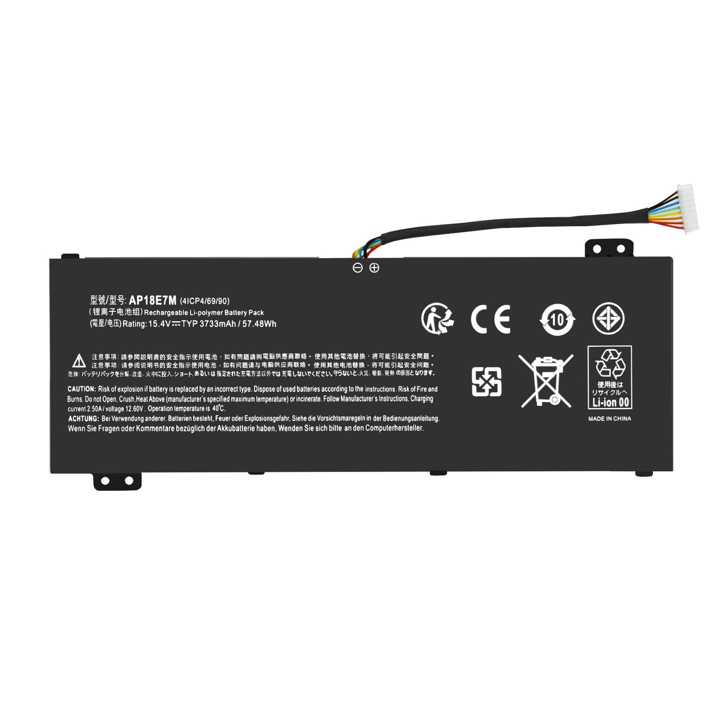 57Wh 15.4V Replacement Battery AP18E8M E7M 4ICP4/70/88 For Acer Nitro 7 AN715-51 AN515-52