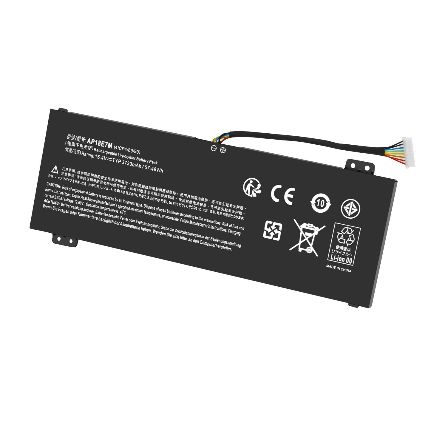 57Wh 15.4V Replacement Battery AP18E8M E7M 4ICP4/70/88 For Acer Nitro 7 AN715-51 AN515-52