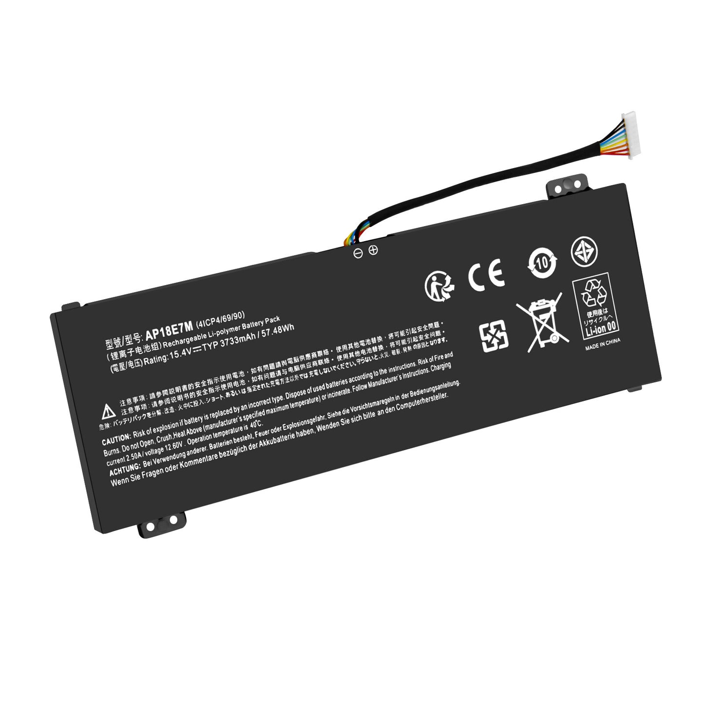 57Wh 15.4V Replacement Battery AP18E8M E7M 4ICP4/70/88 For Acer Nitro 7 AN715-51 AN515-52
