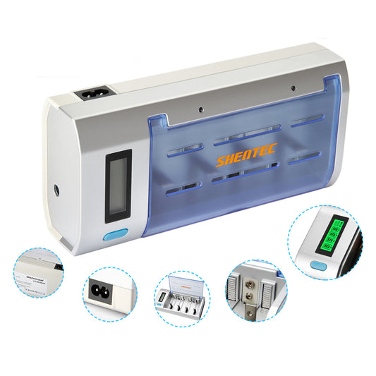 SHENTEC LCD Universal Battery Charger for AA AAA C D 9V Ni-MH Ni-Cd Rechargeable Batteries