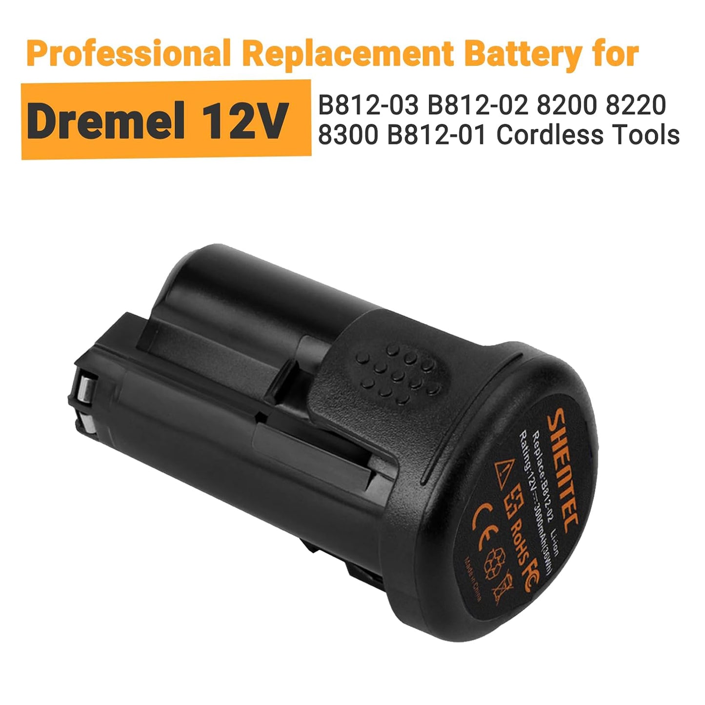SHENTEC 3500mAh 12V Li-ion Battery For Dremel B812-02 B812-01 8200 8220 8300 B812-03