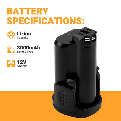 SHENTEC 3500mAh 12V Li-ion Battery For Dremel B812-02 B812-01 8200 8220 8300 B812-03