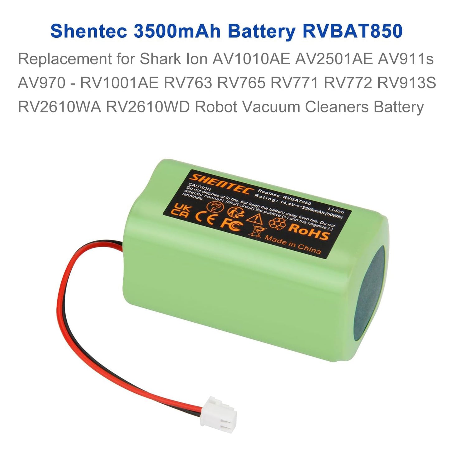 SHENTEC 3500mAh 14.8V Li-ion Battery For Ersatz RVBAT850 Shark Ion R75 R87 RV1001 RV2001