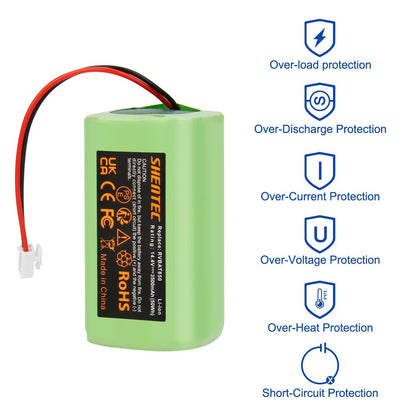 SHENTEC 3500mAh 14.8V Li-ion Battery For Ersatz RVBAT850 Shark Ion R75 R87 RV1001 RV2001