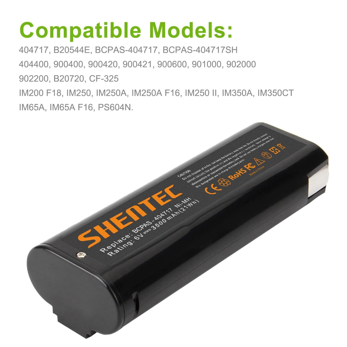 SHENTEC 2x 4AH 6V Battery for Paslode 404717 B20544E 900600 IM250 IM350 IM65 IM50