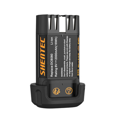 SHENTEC 2X 2000mAh 8V Li-ion Battery For Dewalt DCB080 DW4390 DCF680N2 DCF680G2 DCL023