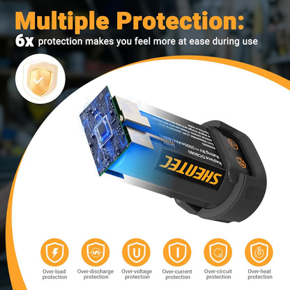 SHENTEC 2X 2000mAh 8V Li-ion Battery For Dewalt DCB080 DW4390 DCF680N2 DCF680G2 DCL023