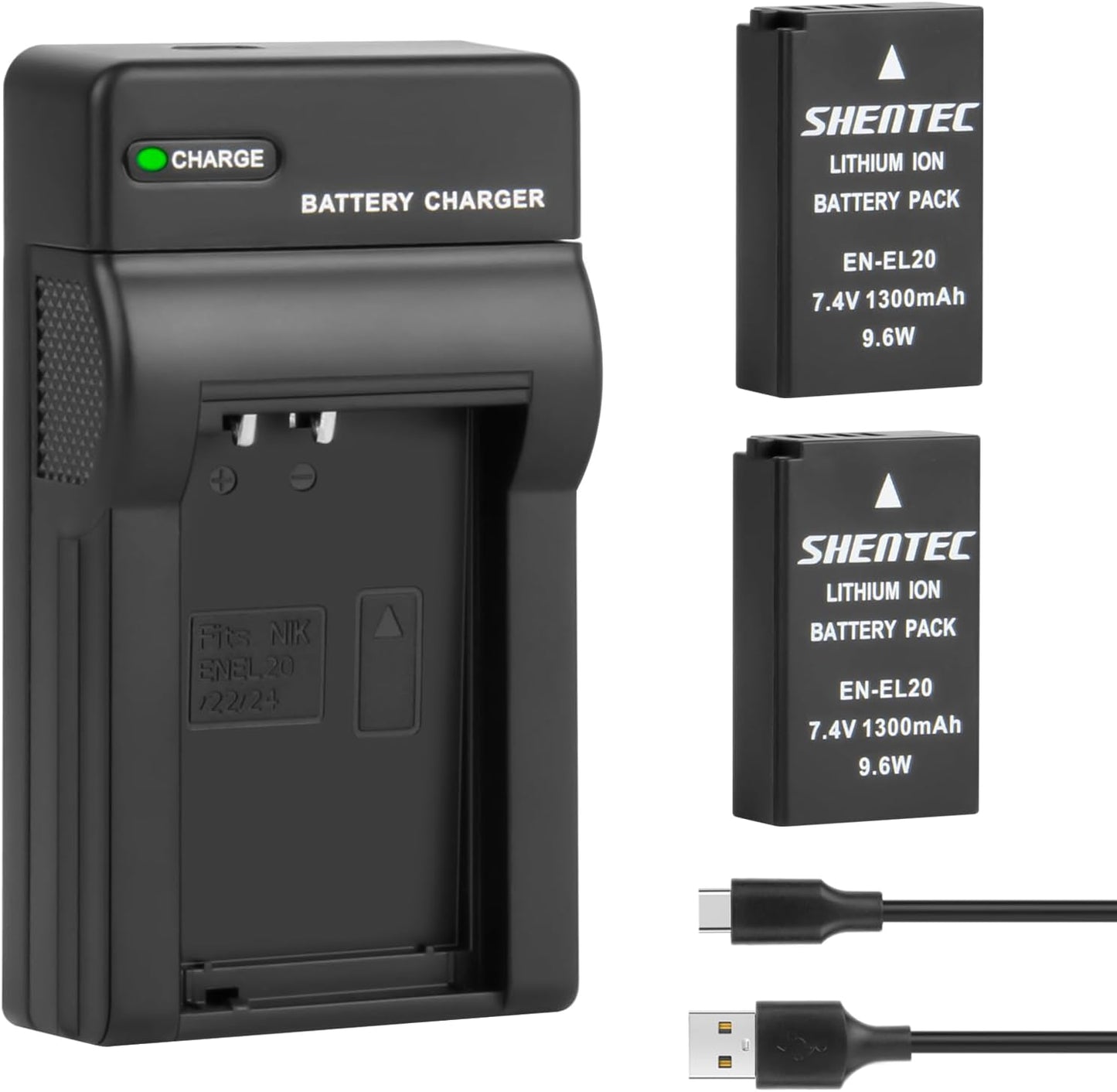 SHENTEC 2X EN-EL14 EL14A Battery +USB Charger For Nikon D5200 D5100 D3500 P7800 D3200