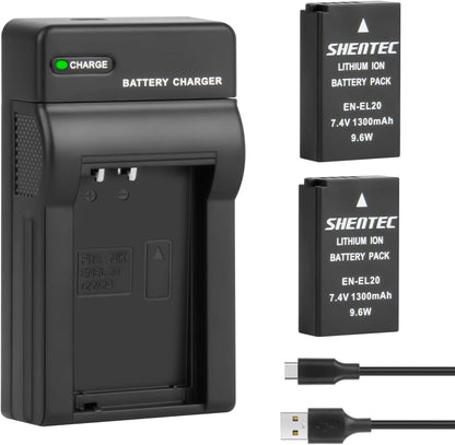 SHENTEC 2X EN-EL14 EL14A Battery +USB Charger For Nikon D5200 D5100 D3500 P7800 D3200