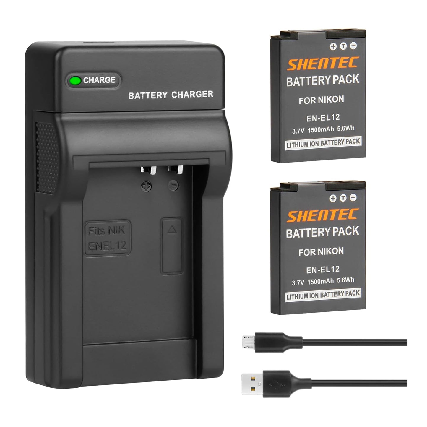 SHENTEC 2x EN-EL19 EL19 Battery For Nikon Coolpix S2500 S2550 S2700 S2800 S2900 +Charger