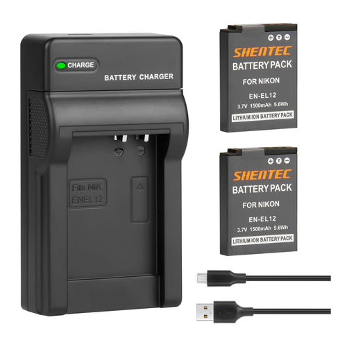 SHENTEC 2x EN-EL19 EL19 Battery For Nikon Coolpix S2500 S2550 S2700 S2800 S2900 +Charger
