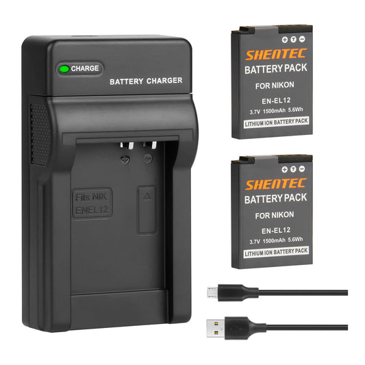SHENTEC 2x EN-EL19 EL19 Battery For Nikon Coolpix S2500 S2550 S2700 S2800 S2900 +Charger