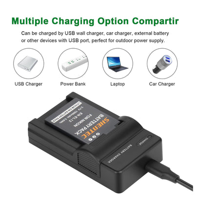 SHENTEC 2x EN-EL19 EL19 Battery For Nikon Coolpix S2500 S2550 S2700 S2800 S2900 +Charger