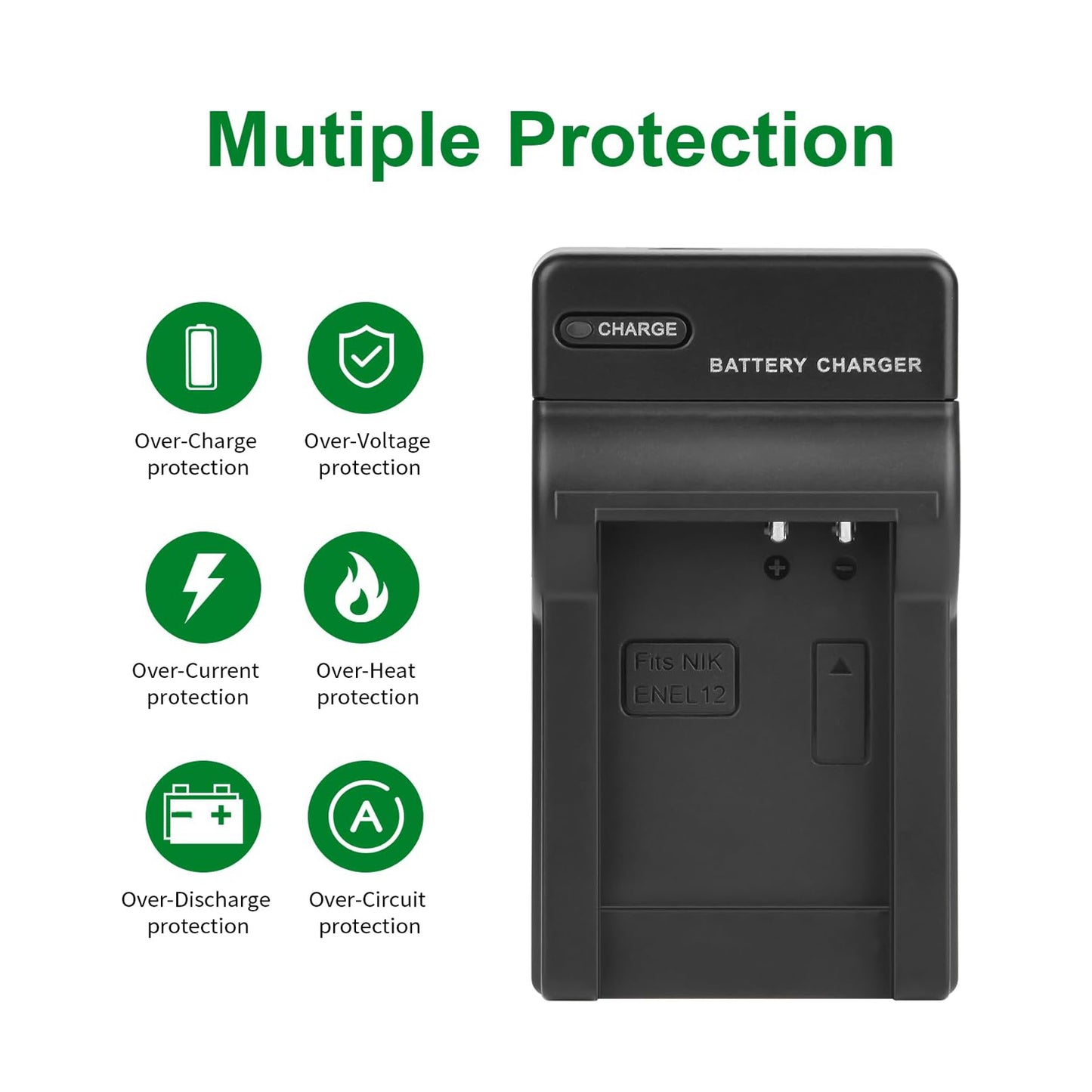 SHENTEC 2x EN-EL19 EL19 Battery For Nikon Coolpix S2500 S2550 S2700 S2800 S2900 +Charger
