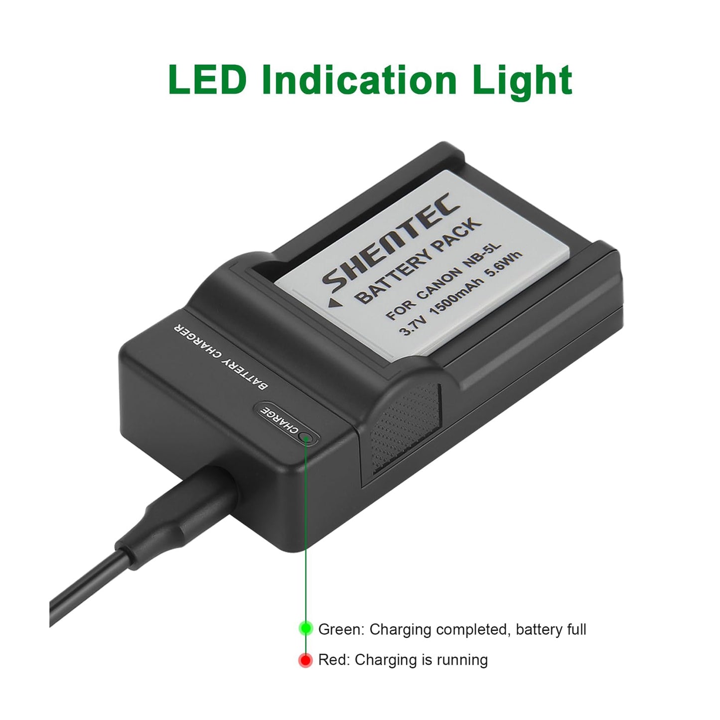 SHENTEC 2X NB-5L Battery +Charger for Canon PowerShot SD790 SD800 SD700 IS NB5L NB-5LH