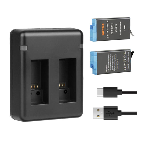 SHENTEC 2X 3.85V Battery 2.0Ah For Insta 360 Ace Pro-001/Ace Pro/Ace +Double Charger