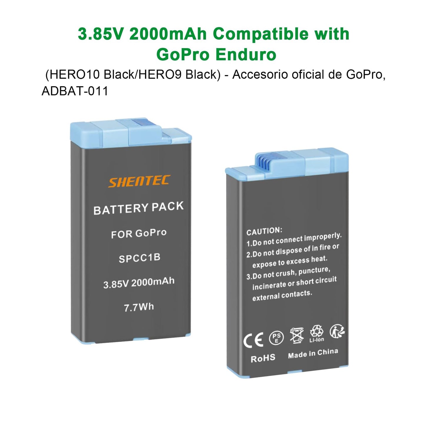 SHENTEC 2X 3.85V Battery 2.0Ah For Insta 360 Ace Pro-001/Ace Pro/Ace +Double Charger