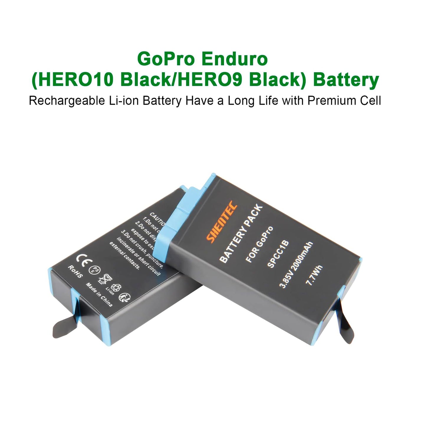 SHENTEC 2X 3.85V Battery 2.0Ah For Insta 360 Ace Pro-001/Ace Pro/Ace +Double Charger
