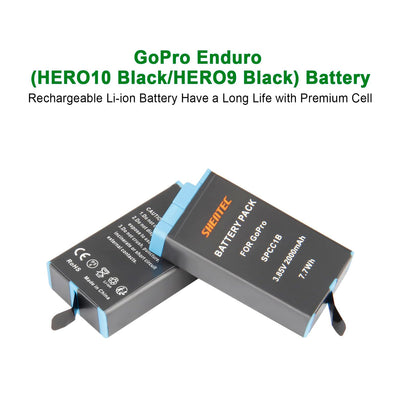 SHENTEC 2X 3.85V Battery 2.0Ah For Insta 360 Ace Pro-001/Ace Pro/Ace +Double Charger