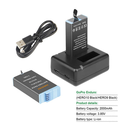 SHENTEC 2X 3.85V Battery 2.0Ah For Insta 360 Ace Pro-001/Ace Pro/Ace +Double Charger