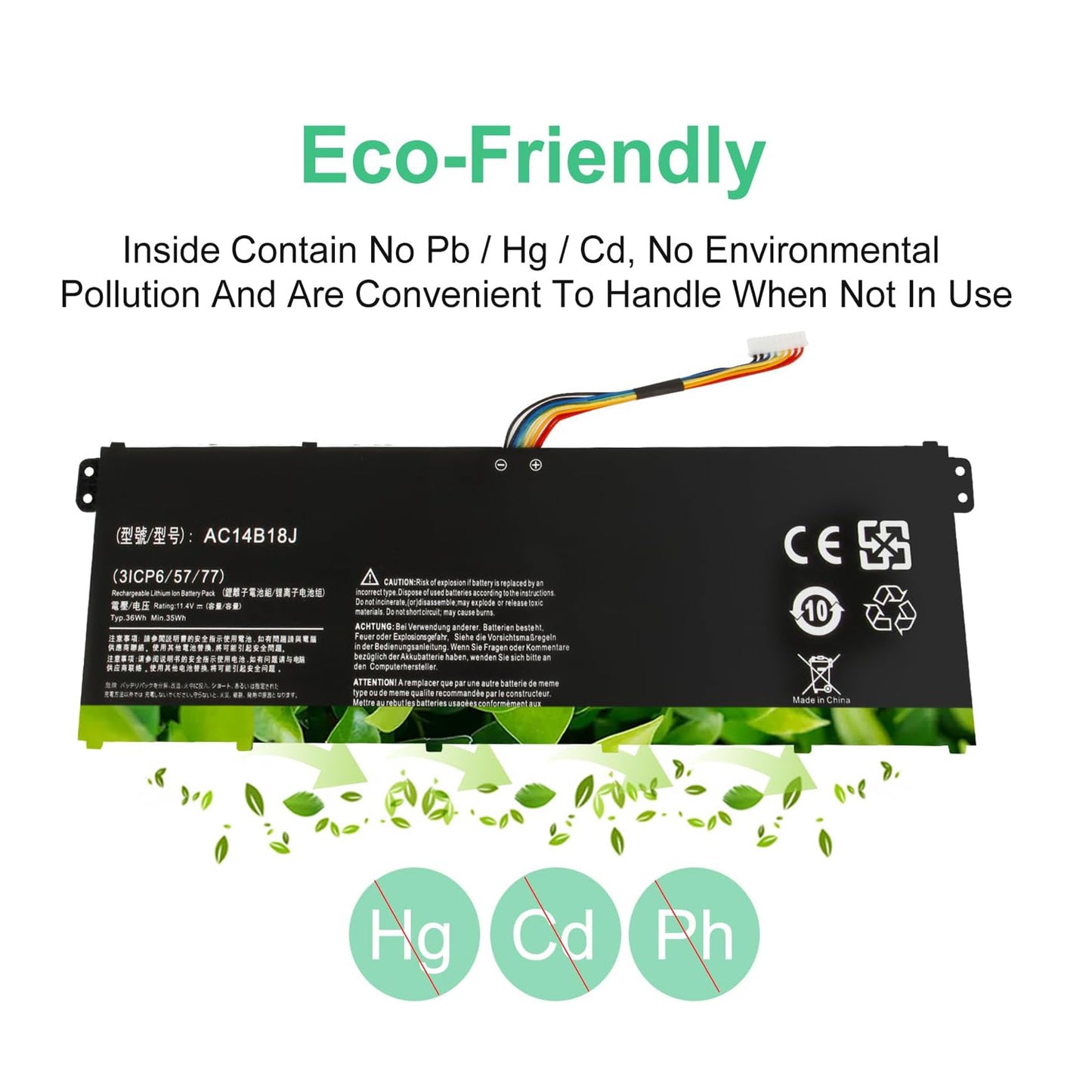 SHENTEC 11.4 V 36Wh Battery for Acer Aspire AC14B18J AC14B8K AC14B3K