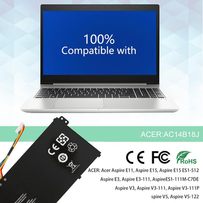 SHENTEC 11.4 V 36Wh Battery for Acer Aspire AC14B18J AC14B8K AC14B3K