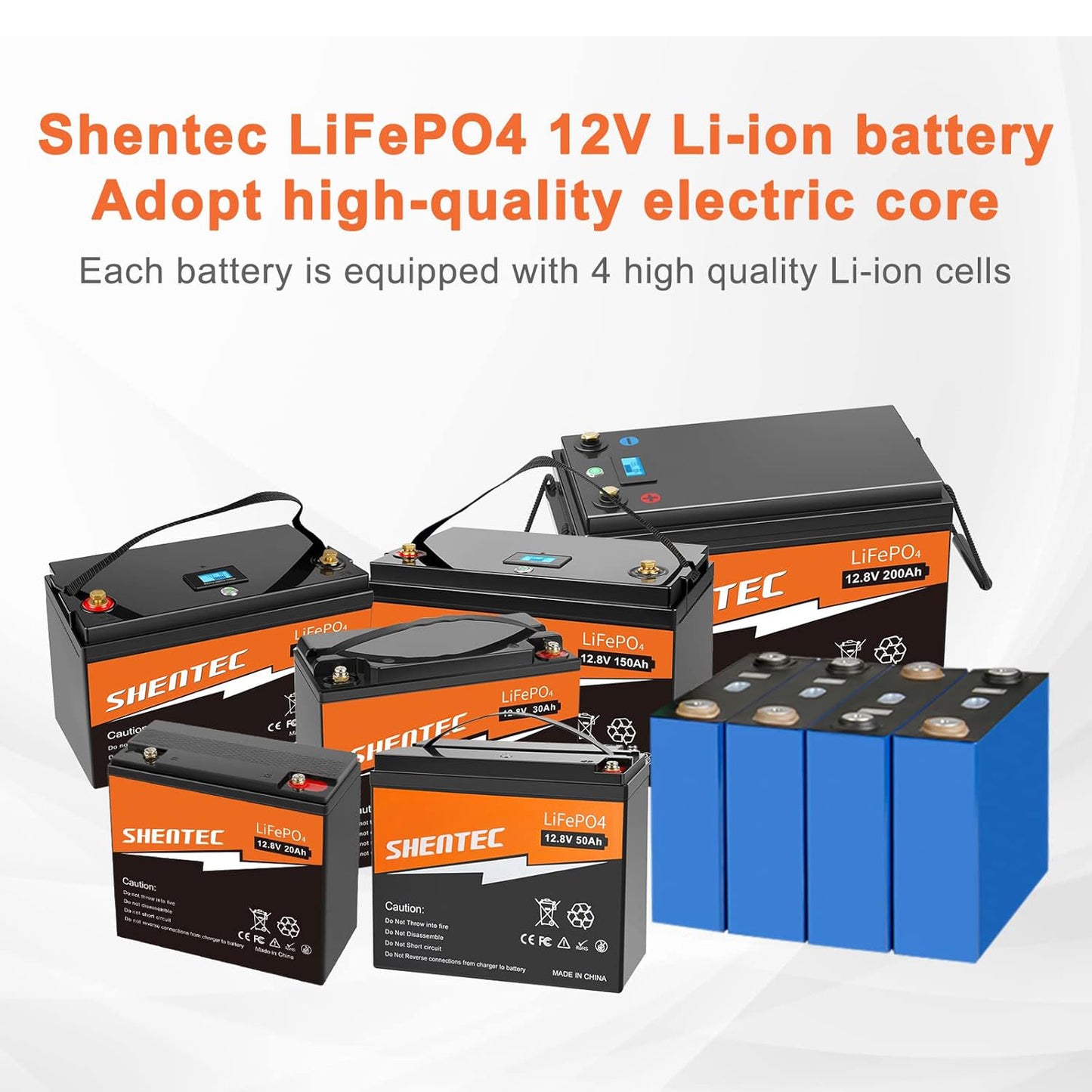 SHENTEC LiFePO4 Battery 12V 100Ah Lithium Deep Cycle Battery