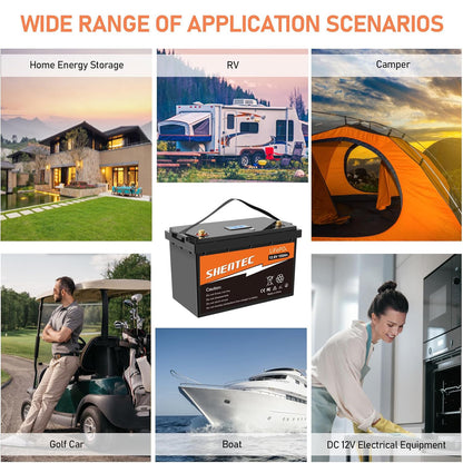 SHENTEC 12V 150Ah LiFePO4 Lithium battery BMS Motorhome RV Boat