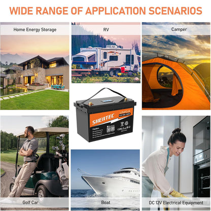SHENTEC 12.8V 150Ah Lithium LiFePO4 Battery With Bluetooth For Motorhome Boat RV