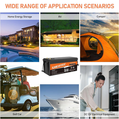 SHENTEC 24V 100Ah Lithium LifePO4 Battery Bluetooth BMS for Motorhome RV