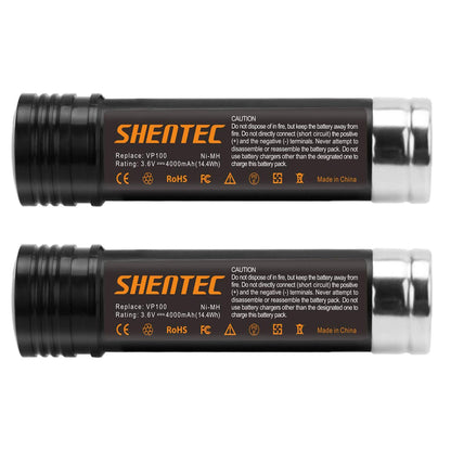 SHENTEC 2X 3.6V 3600mAh Ni-MH Battery For Black&Decker VP100 VP130K VP368 VP940 VP110 VP143
