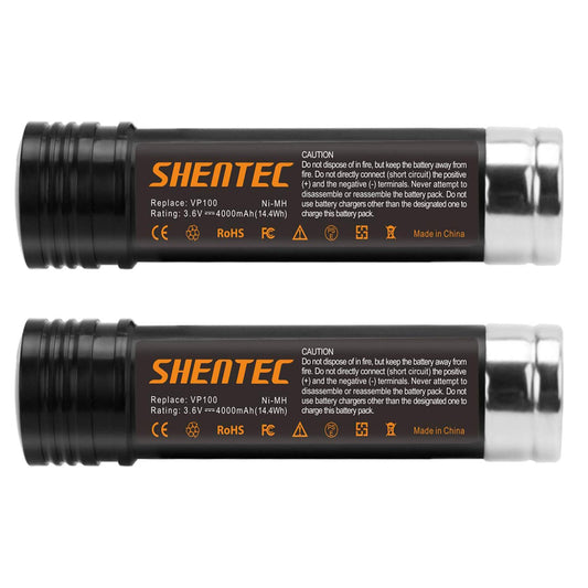 SHENTEC 2X 3.6V 3600mAh Ni-MH Battery For Black&Decker VP100 VP130K VP368 VP940 VP110 VP143