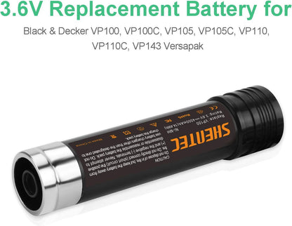 SHENTEC 2X 3.6V 3600mAh Ni-MH Battery For Black&Decker VP100 VP130K VP368 VP940 VP110 VP143