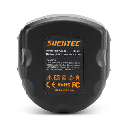 SHENTEC 9.6V 4000mAh Ni-MH Battery for Bosch BAT048 BAT100 PSR 960 GSR 9.6 BPT1041