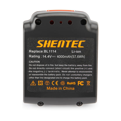 SHENTEC 14.4V 4000mAh Li-ion Akku Für Black&Decker BL1114 BL1314 BL1514 LDX116 EPL148