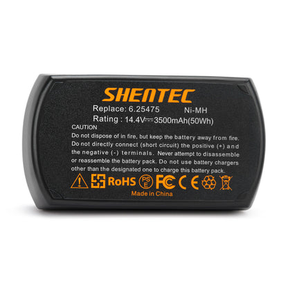 SHENTEC 3500mAh 14.4V Replacement Battery For Metabo 6.25475 6.25476 BSZ 14.4 SBZ 14.4 Impuls