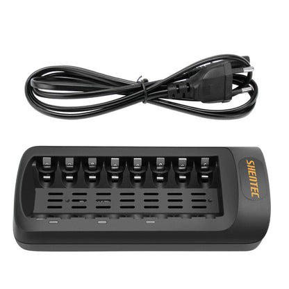 SHENTEC Intelligent LED Charger for 8 AA/AAA Ni-MH/Ni-Cd Rechargeable Batteries