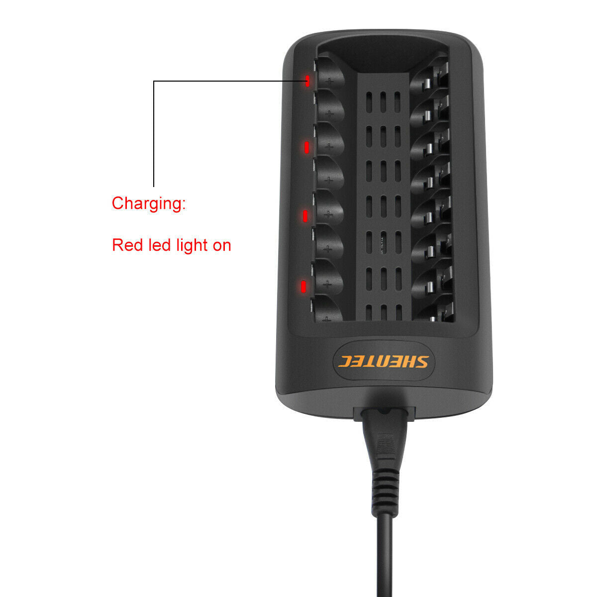 SHENTEC Intelligent LED Charger for 8 AA/AAA Ni-MH/Ni-Cd Rechargeable Batteries