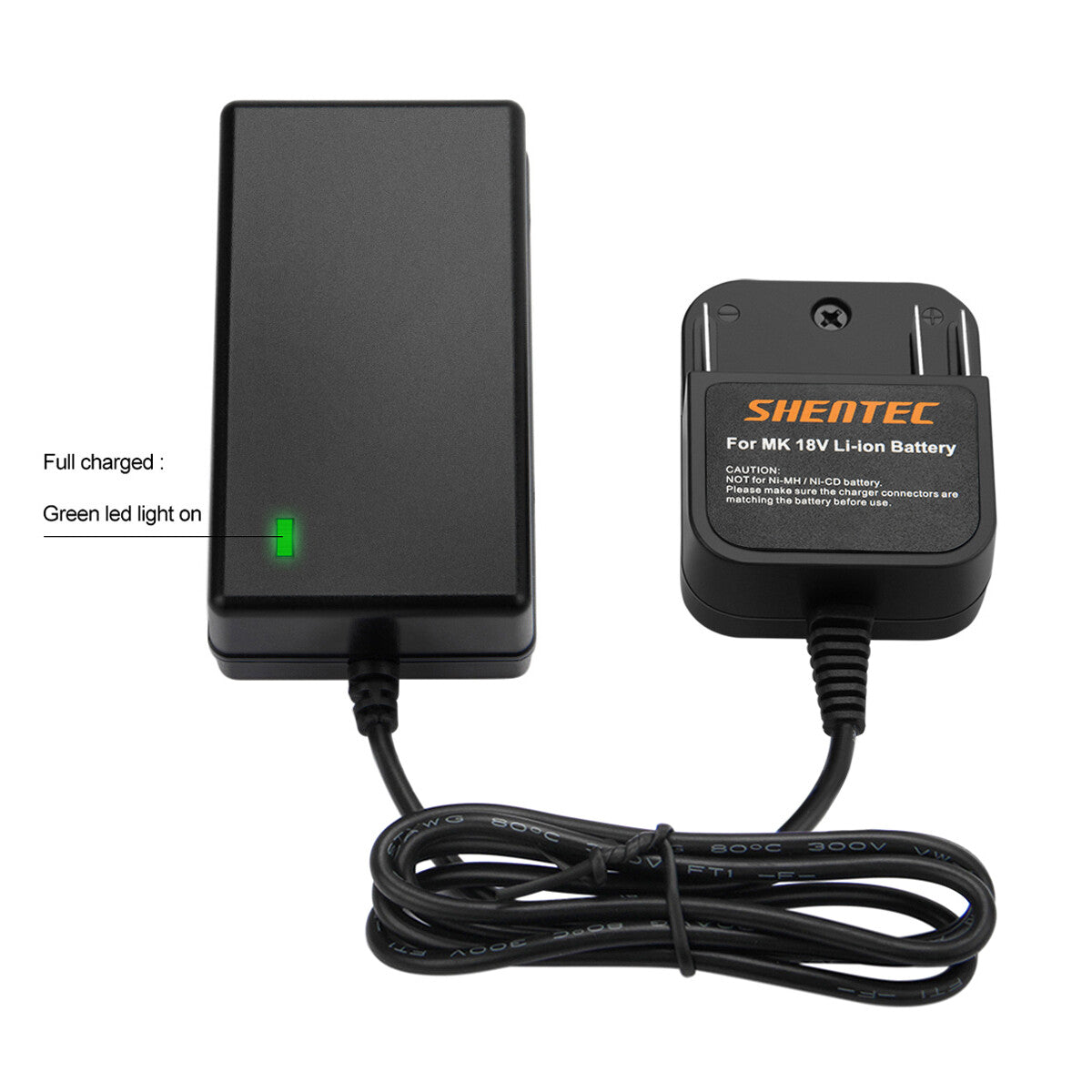 SHENTEC Li-ion Battery Charger for Makita BL1830 LXT400 BL1815 BL1840 194205-3 BL1850