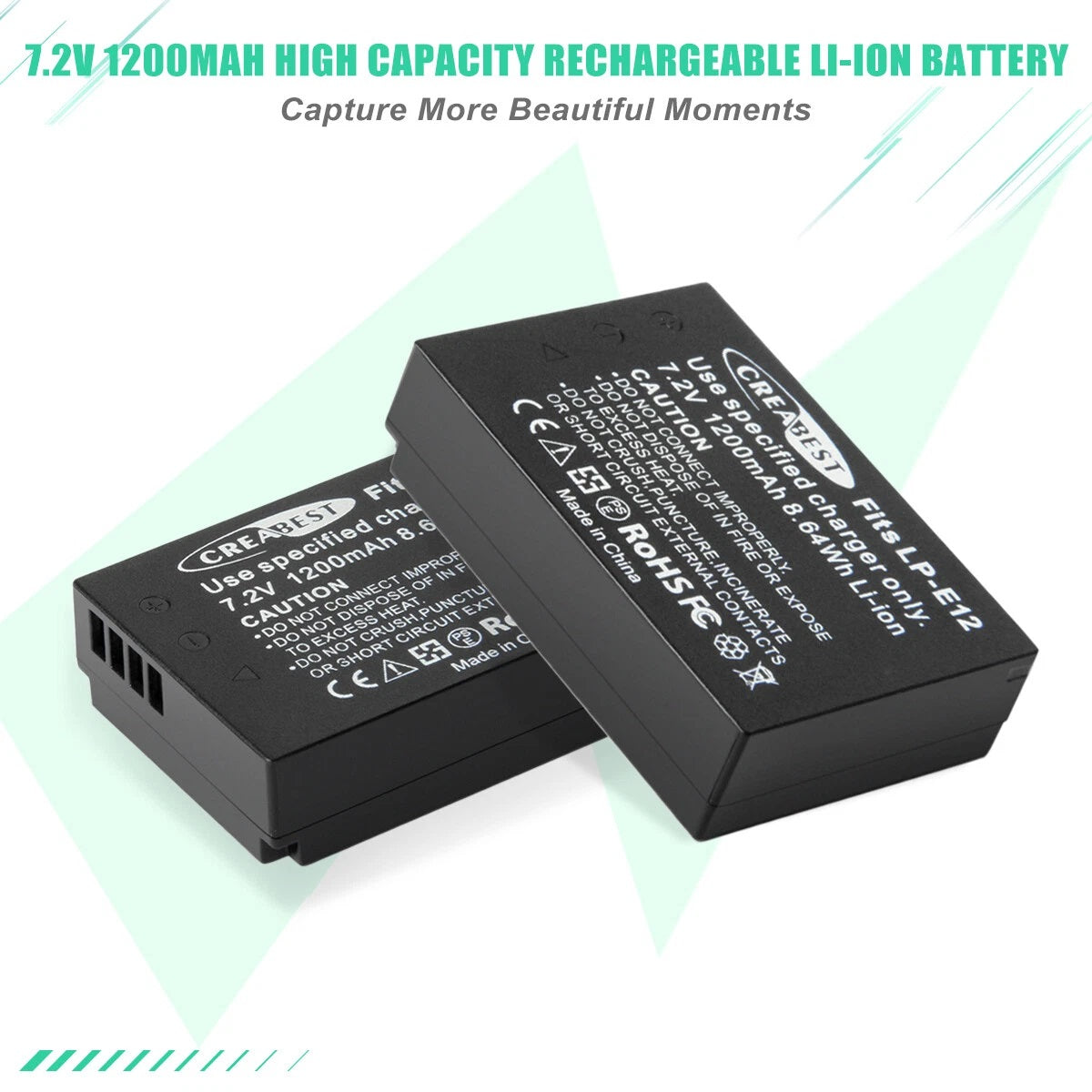 2x LP-E12 Battery +Charger For Canon EOS M M10 M50 PowerShot SX70