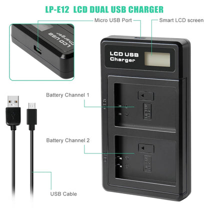 2x LP-E12 Battery +Charger For Canon EOS M M10 M50 PowerShot SX70