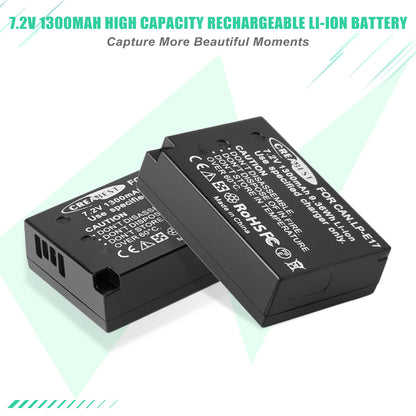 2x LP-E17 Battery+Charger For Canon M3 200D 250D 750D 850D 800D X8i X9 77D M6 M5