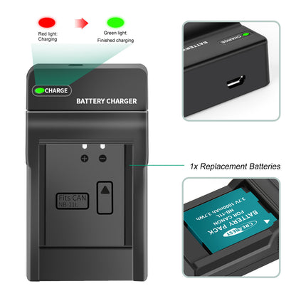 2x NB-11L/11LH Battery+Charger For Canon SX410 SX420 SX430 IS IXUS 180 185 190