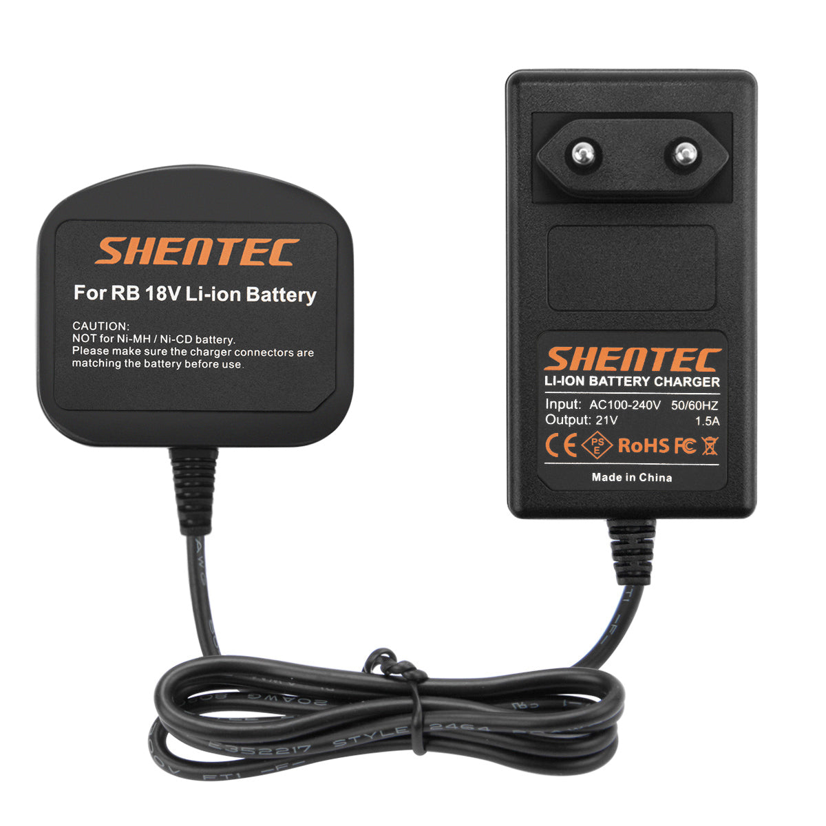 SHENTEC 18V Battery Charger for RYOBI BPL18151/P105/P106/P108/P102/CMD-1802/CMI-1802